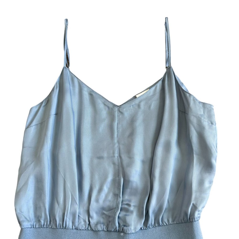 cinq à sept Light Blue Satin Jumpsuit - Picture 4 of 10